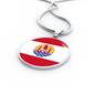 French Polynesia Flag Necklace Circle Pendant Stainless Steel or 18k Gold 18-22"-Express Your Love Gifts