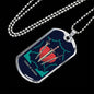 Tarot Card Necklace Three Of Swords Stainless Steel or 18k Gold Dog Tag 24"-Express Your Love Gifts