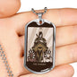 Tarot Card Necklace The Chariot Tarot Stainless Steel or 18k Gold Dog Tag 24"-Express Your Love Gifts