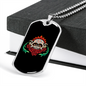 Calavera Mexican Sugar Muertos with Flowers Necklace Stainless Steel or 18k Gold Dog Tag 24" Chain-Express Your Love Gifts