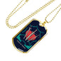 Tarot Card Necklace Three Of Swords Stainless Steel or 18k Gold Dog Tag 24"-Express Your Love Gifts