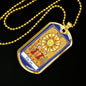 Tarot Card Necklace The Sun Stainless Steel or 18k Gold Dog Tag 24"-Express Your Love Gifts