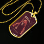 Tarot Card Necklace The Death Stainless Steel or 18k Gold Dog Tag 24"-Express Your Love Gifts