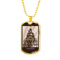 Tarot Card Necklace The Chariot Tarot Stainless Steel or 18k Gold Dog Tag 24"-Express Your Love Gifts