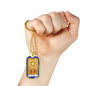 Tarot Card Necklace The Sun Stainless Steel or 18k Gold Dog Tag 24"-Express Your Love Gifts