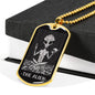 Tarot Card Necklace The Alien Stainless Steel or 18k Gold Dog Tag 24"-Express Your Love Gifts