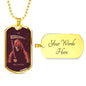 Tarot Card Necklace The Death Stainless Steel or 18k Gold Dog Tag 24"-Express Your Love Gifts