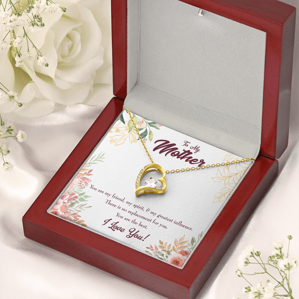 Mom I Love You Forever Love Necklace Cz Heart Pendant Stainless Steel or 18k Gold-Express Your Love Gifts