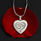 Namaste Symbol Engraved Heart Necklace Stainless Steel or 18k Yellow Gold Finish 18-22" Chain-Express Your Love Gifts