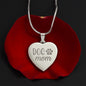 Dog Mom Engraved Heart Necklace Stainless Steel or 18k Yellow Gold Finish 18-22" Chain-Express Your Love Gifts