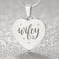 Wifey Engraved Heart Necklace Stainless Steel or 18k Yellow Gold Finish 18-22" Chain-Express Your Love Gifts