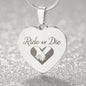 Ride or Die Engraved Heart Necklace Stainless Steel or 18k Yellow Gold Finish 18-22" Chain-Express Your Love Gifts