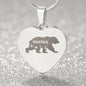 Mama Bear Engraved Heart Necklace Stainless Steel or 18k Yellow Gold Finish 18-22" Chain-Express Your Love Gifts
