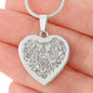 Elephant Head Engraved Heart Necklace Stainless Steel or 18k Yellow Gold Finish 18-22" Chain-Express Your Love Gifts