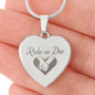 Ride or Die Engraved Heart Necklace Stainless Steel or 18k Yellow Gold Finish 18-22" Chain-Express Your Love Gifts