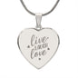 Live Laugh Love Engraved Heart Necklace Stainless Steel or 18k Yellow Gold Finish 18-22" Chain-Express Your Love Gifts