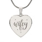 Wifey Engraved Heart Necklace Stainless Steel or 18k Yellow Gold Finish 18-22" Chain-Express Your Love Gifts