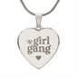 Girl Gang Engraved Heart Necklace Stainless Steel or 18k Yellow Gold Finish 18-22" Chain-Express Your Love Gifts
