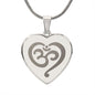 Namaste Symbol Engraved Heart Necklace Stainless Steel or 18k Yellow Gold Finish 18-22" Chain-Express Your Love Gifts