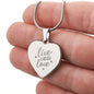 Live Laugh Love Engraved Heart Necklace Stainless Steel or 18k Yellow Gold Finish 18-22" Chain-Express Your Love Gifts