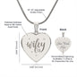 Wifey Engraved Heart Necklace Stainless Steel or 18k Yellow Gold Finish 18-22" Chain-Express Your Love Gifts