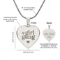 Girl Gang Engraved Heart Necklace Stainless Steel or 18k Yellow Gold Finish 18-22" Chain-Express Your Love Gifts