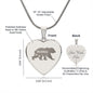 Mama Bear Engraved Heart Necklace Stainless Steel or 18k Yellow Gold Finish 18-22" Chain-Express Your Love Gifts