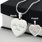 Elephant Head Engraved Heart Necklace Stainless Steel or 18k Yellow Gold Finish 18-22" Chain-Express Your Love Gifts
