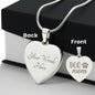 Dog Mom Engraved Heart Necklace Stainless Steel or 18k Yellow Gold Finish 18-22" Chain-Express Your Love Gifts