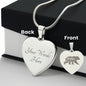 Mama Bear Engraved Heart Necklace Stainless Steel or 18k Yellow Gold Finish 18-22" Chain-Express Your Love Gifts