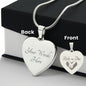 Ride or Die Engraved Heart Necklace Stainless Steel or 18k Yellow Gold Finish 18-22" Chain-Express Your Love Gifts