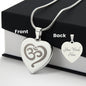 Namaste Symbol Engraved Heart Necklace Stainless Steel or 18k Yellow Gold Finish 18-22" Chain-Express Your Love Gifts