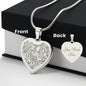 Elephant Head Engraved Heart Necklace Stainless Steel or 18k Yellow Gold Finish 18-22" Chain-Express Your Love Gifts