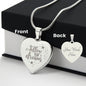 Follow Your Dreams Engraved Heart Necklace Stainless Steel or 18k Yellow Gold Finish 18-22" Chain-Express Your Love Gifts