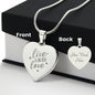 Live Laugh Love Engraved Heart Necklace Stainless Steel or 18k Yellow Gold Finish 18-22" Chain-Express Your Love Gifts