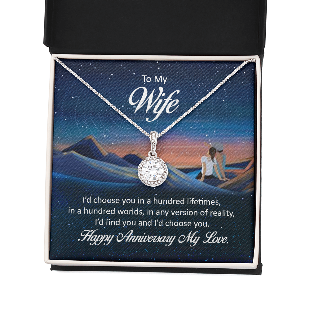 To My Wife I'd Choose You in a Hundred Lifetimes Eternal Union Necklace-Express Your Love Gifts
