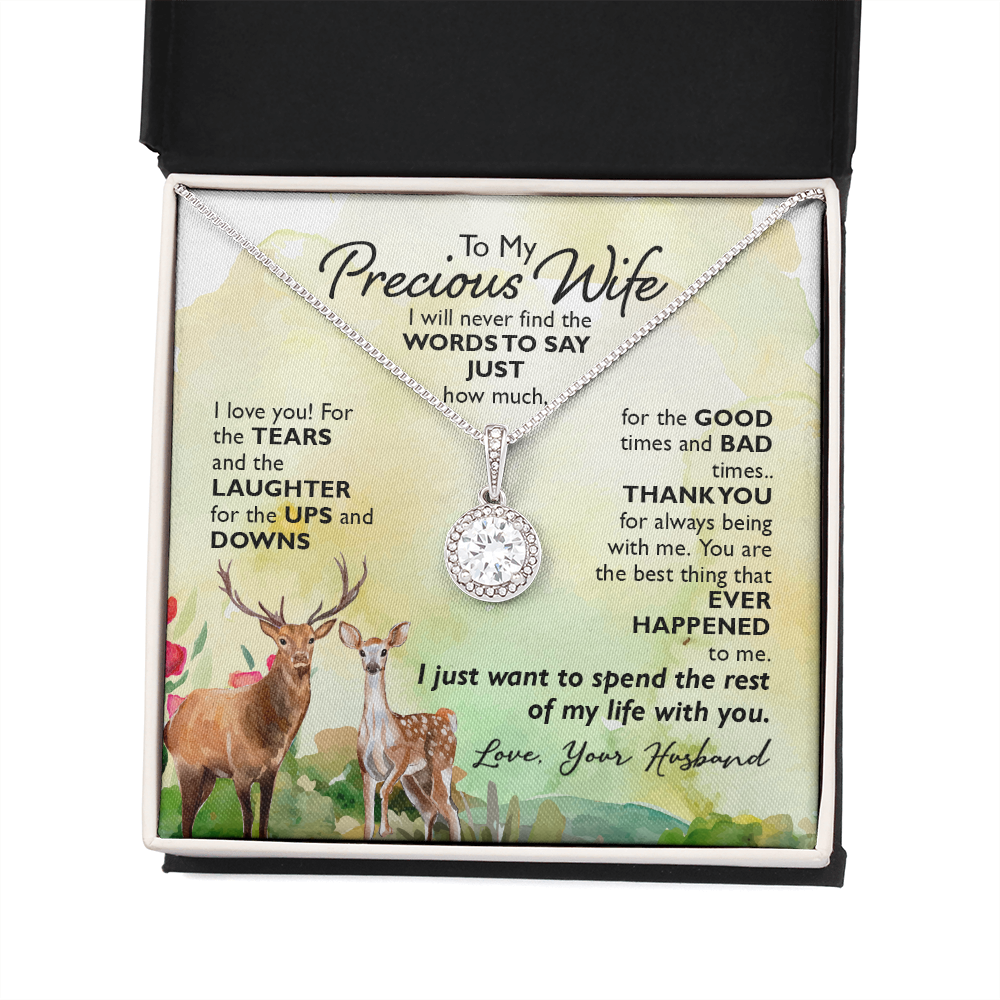 To My Precious Wife I Will Never Find the Words Eternal Union Necklace-Express Your Love Gifts