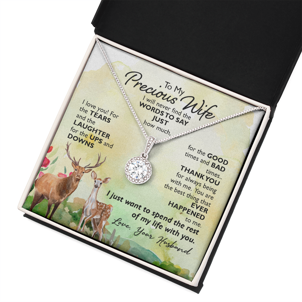 To My Precious Wife I Will Never Find the Words Eternal Union Necklace-Express Your Love Gifts