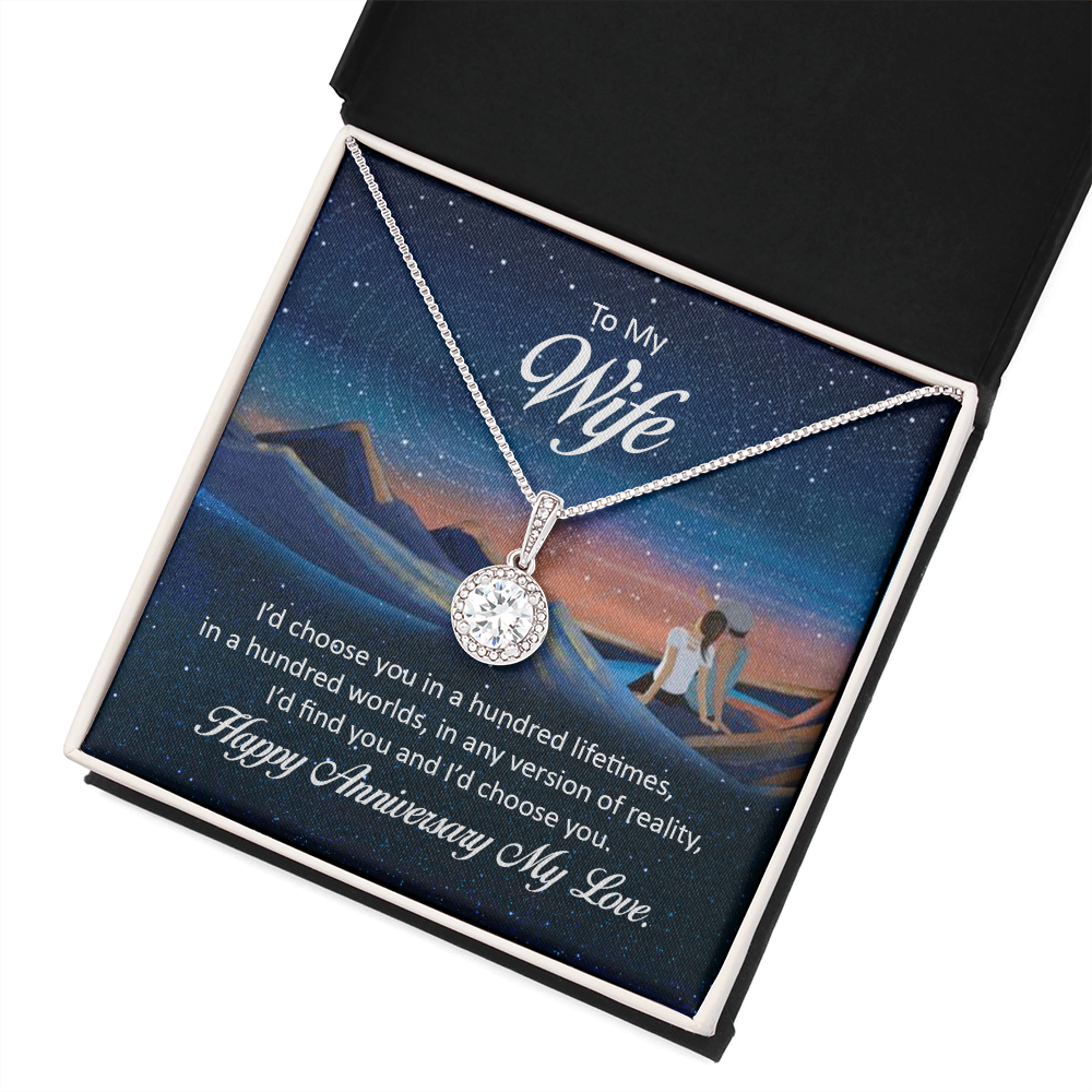 To My Wife I'd Choose You in a Hundred Lifetimes Eternal Union Necklace-Express Your Love Gifts