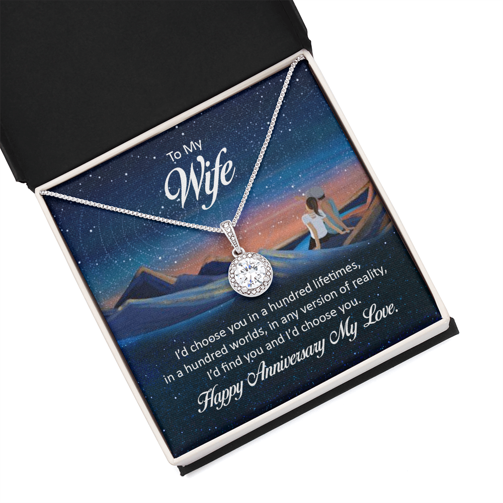 To My Wife I'd Choose You in a Hundred Lifetimes Eternal Union Necklace-Express Your Love Gifts