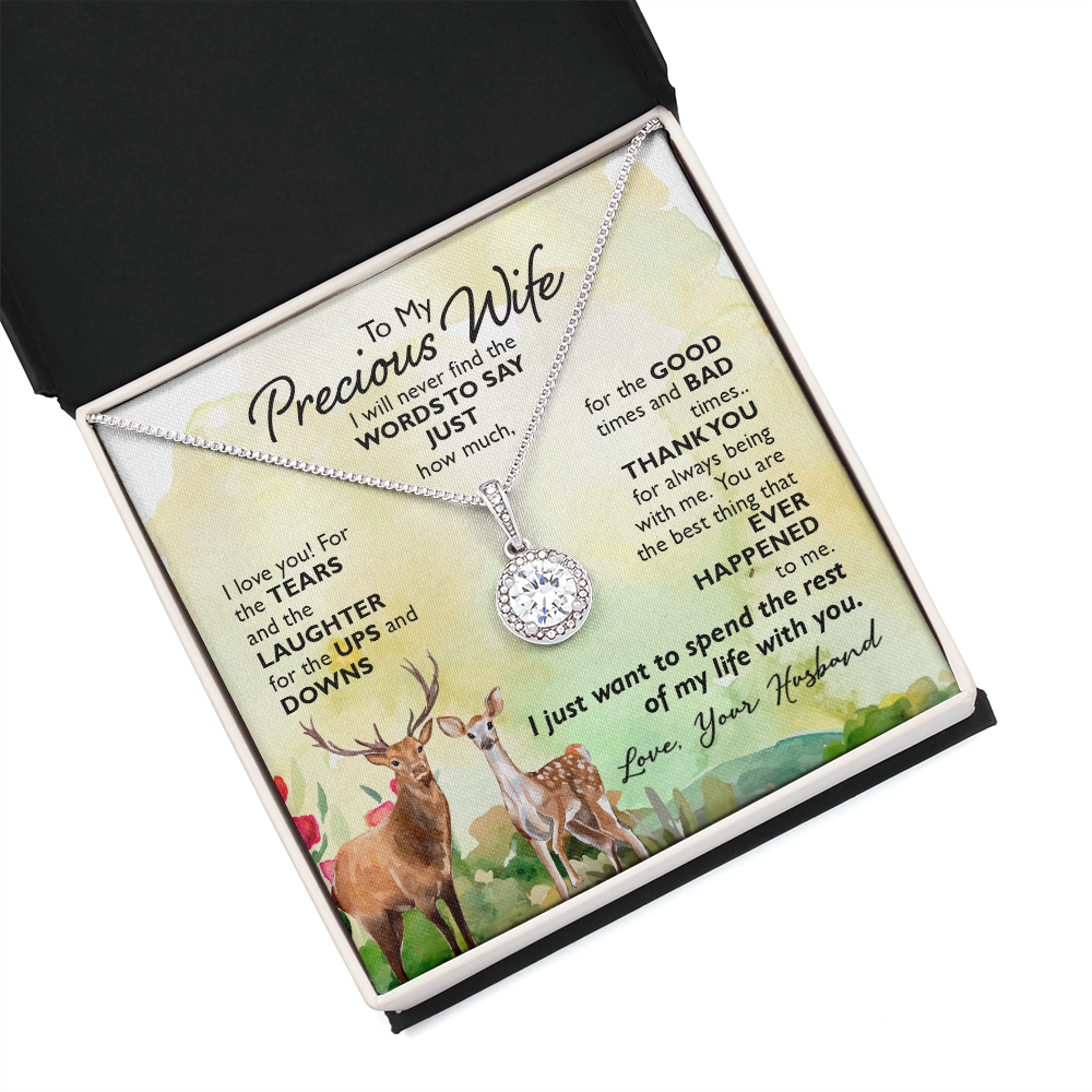To My Precious Wife I Will Never Find the Words Eternal Union Necklace-Express Your Love Gifts
