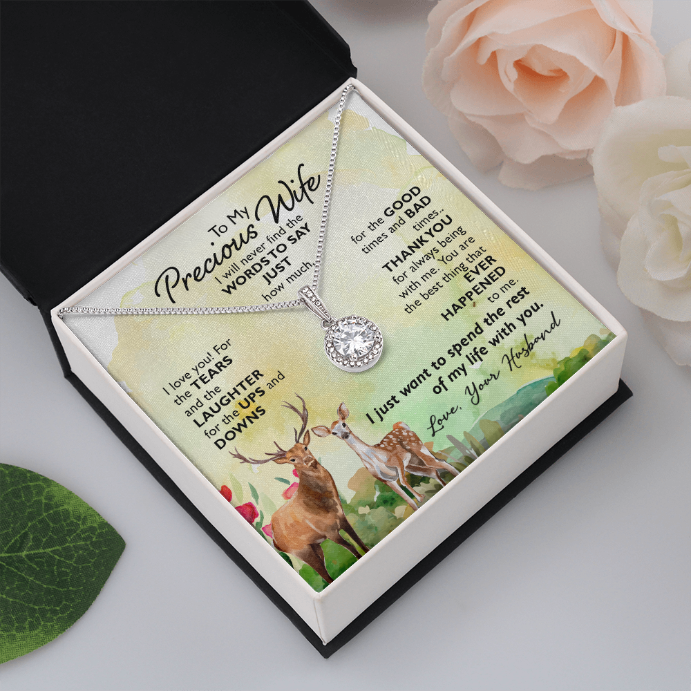 To My Precious Wife I Will Never Find the Words Eternal Union Necklace-Express Your Love Gifts
