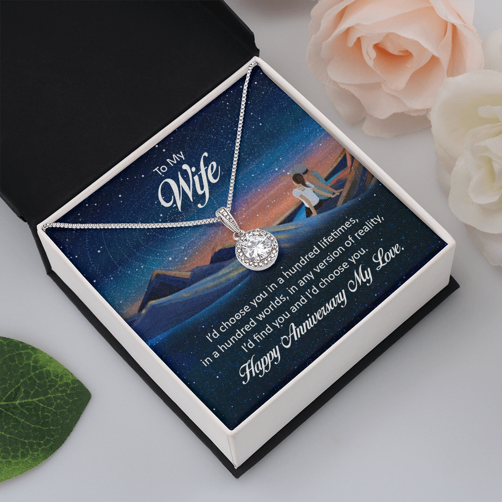 To My Wife I'd Choose You in a Hundred Lifetimes Eternal Union Necklace-Express Your Love Gifts