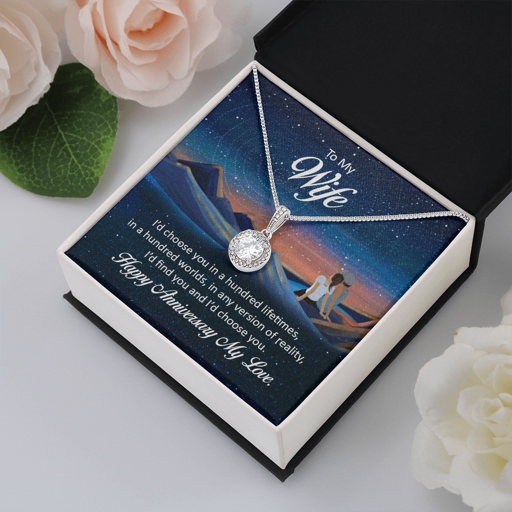 To My Wife I'd Choose You in a Hundred Lifetimes Eternal Union Necklace-Express Your Love Gifts