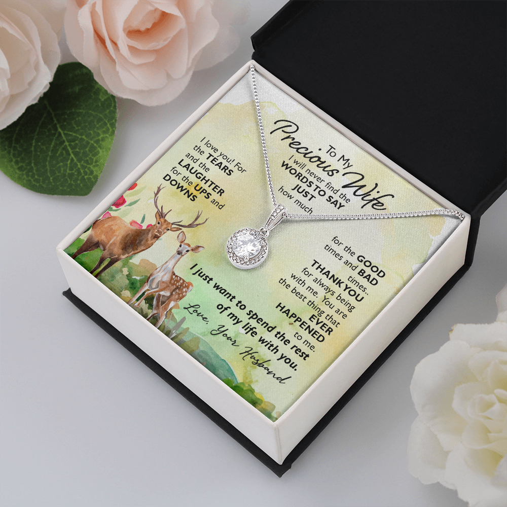To My Precious Wife I Will Never Find the Words Eternal Union Necklace-Express Your Love Gifts