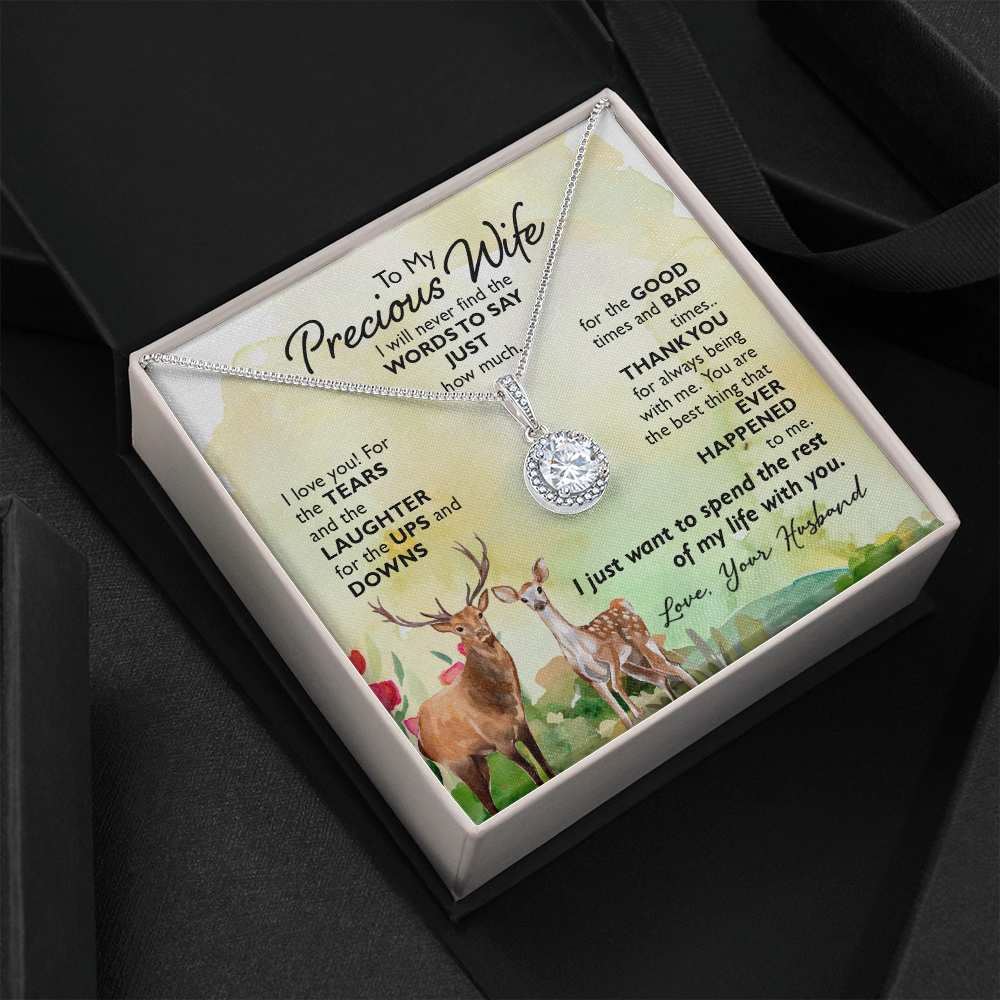 To My Precious Wife I Will Never Find the Words Eternal Union Necklace-Express Your Love Gifts