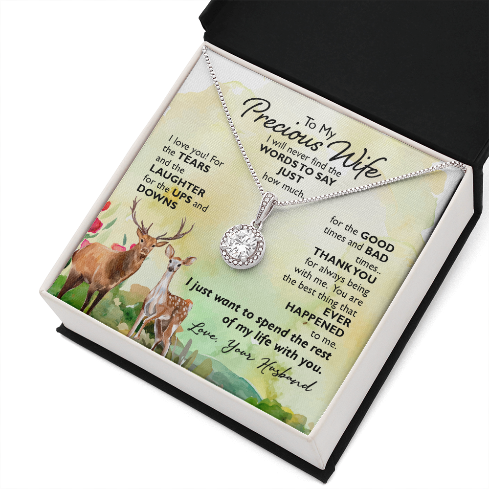 To My Precious Wife I Will Never Find the Words Eternal Union Necklace-Express Your Love Gifts