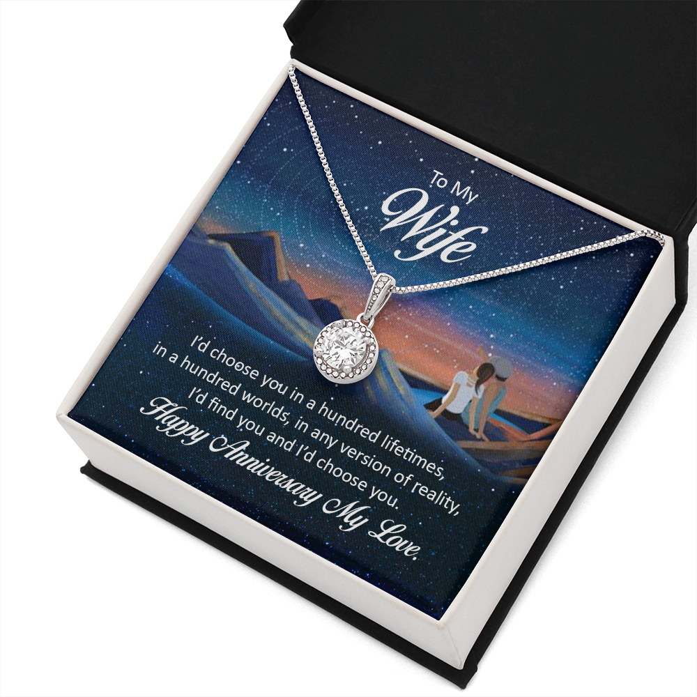 To My Wife I'd Choose You in a Hundred Lifetimes Eternal Union Necklace-Express Your Love Gifts