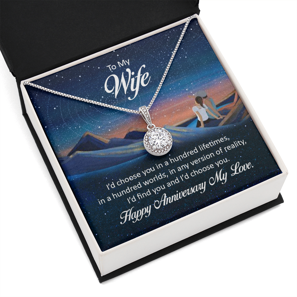 To My Wife I'd Choose You in a Hundred Lifetimes Eternal Union Necklace-Express Your Love Gifts
