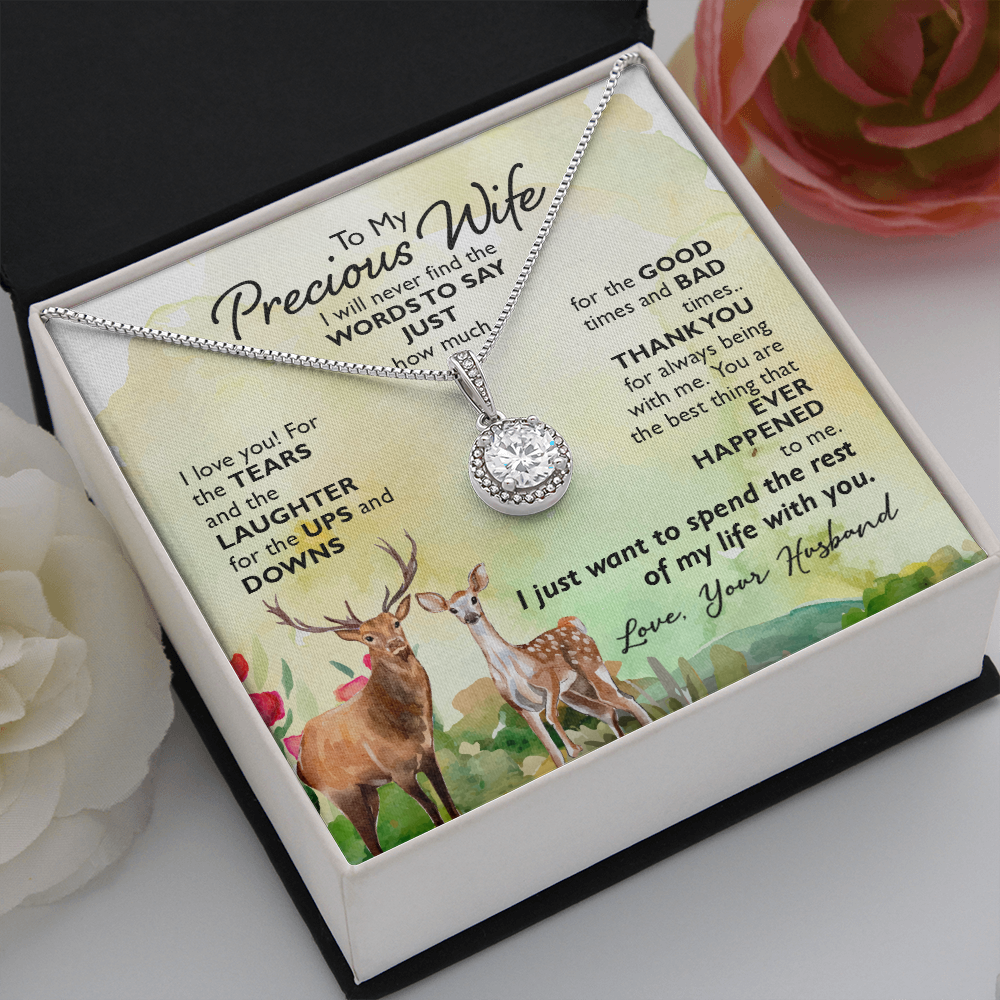 To My Precious Wife I Will Never Find the Words Eternal Union Necklace-Express Your Love Gifts